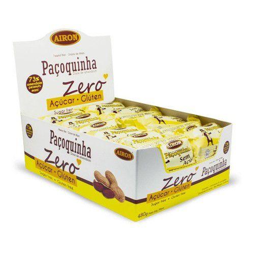 Paçoca Rolha Zero Açúcar Airon caixa Com 24 Unidades Imagem de Paçoca Rolha Zero Açúcar Airon caixa Com 24 Unidades
