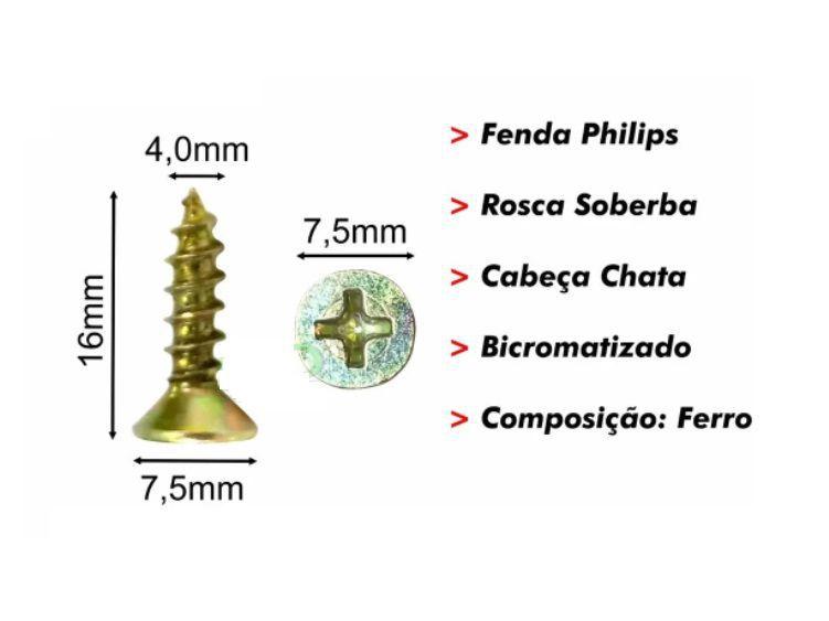 Imagem de Pacote 10 Parafusos Madeira Philips 4,0 X 16 Jomarca