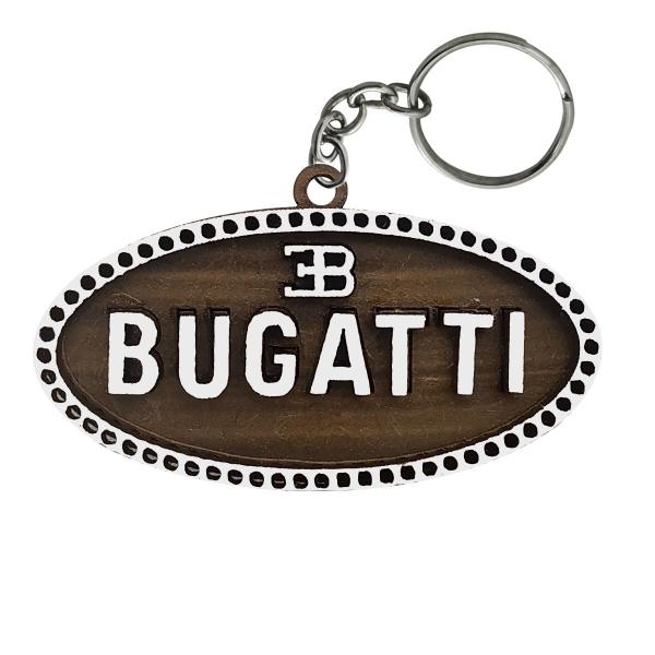 Imagem de Pacote 20 Chaveiro 3d Marca Bugatti com Argola 6cm Mdf Madeira Decorada