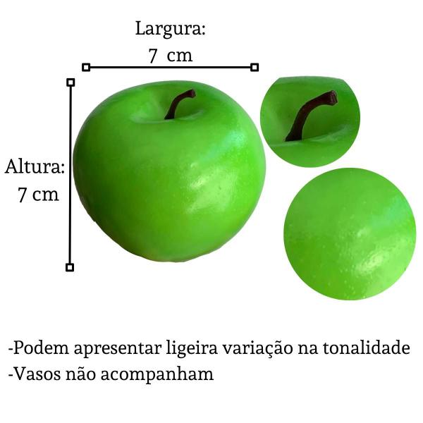 Imagem de Pacote 4 Frutas Artificiais Maçã Verde para Arranjos: Cores Vivas e Aparência Real fruta falsa - DE0723