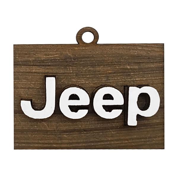 Imagem de Pacote 50 Chaveiro 3d Marca Jeep 4cm Mdf Madeira Decorada