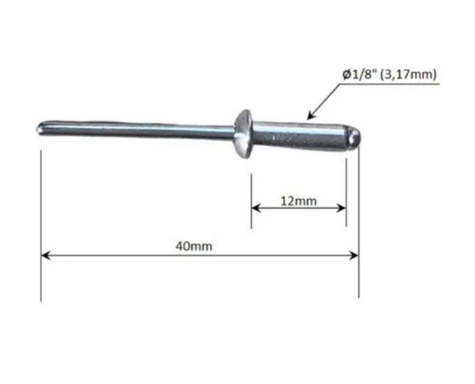 Imagem de Pacote 50 Rebite Pop Repuxo Alumínio 312 3,2x12mm Jomarca