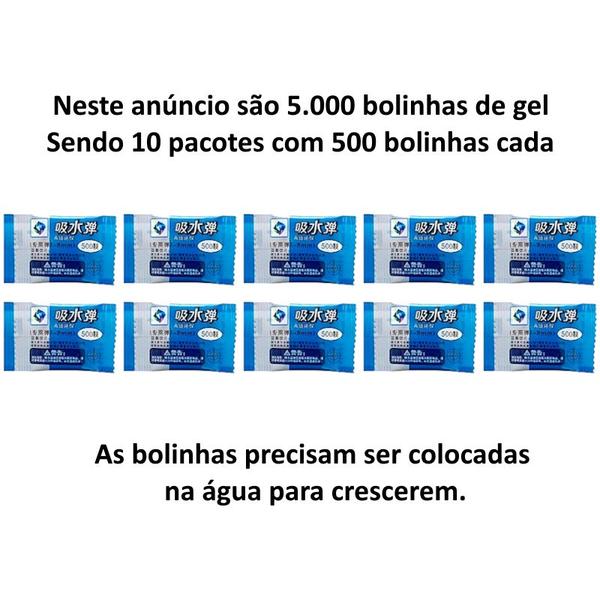 Imagem de Pacote 5000 bolinhas Gel Orbeez Munições para Lançadores Arrminhas Pistolas de Gel