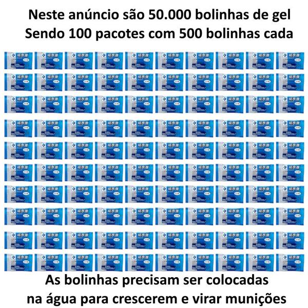 Imagem de Pacote 50000 bolinhas Gel Orbeez Munições para Lançadores Arrminhas Pistolas de Gel