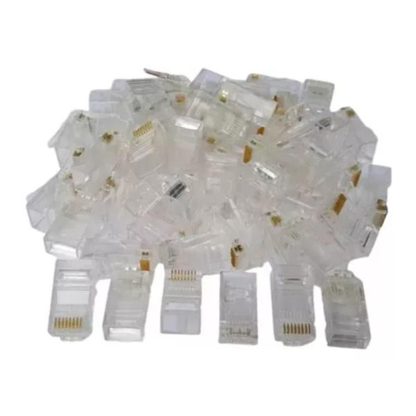 Imagem de Pacote c/ 1000un Conector RJ45 Cristal 8P8C Cat5 Ethernet