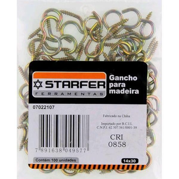 Pacote Com 100 Peças Gancho Para Madeira 16X30 Starfer Imagem de Pacote Com 100 Peças Gancho Para Madeira 16X30 Starfer