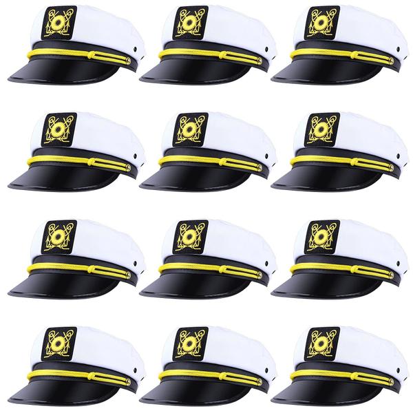 Imagem de Pacote com 12 chapéus Captain Hats Olgaa para homens e mulheres, marinheiro ajustável