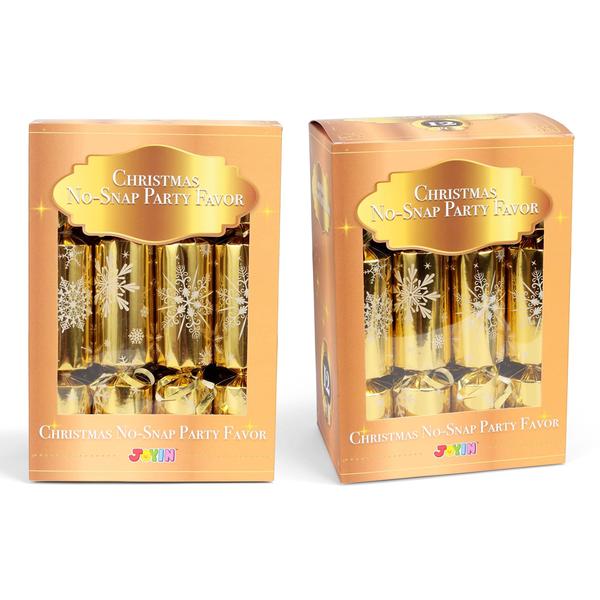 Imagem de Pacote com 12 lembrancinhas de festa de Natal JOYIN Gold Snowflake Design