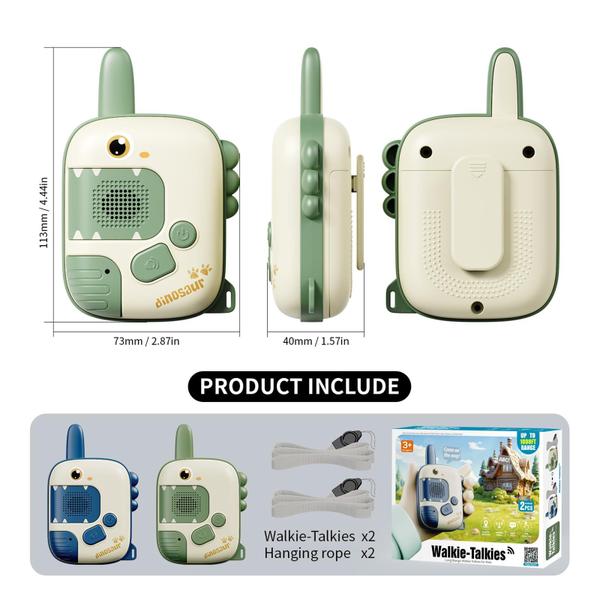 Imagem de Pacote com 2 brinquedos de dinossauro Walkie Talkies HONGID para crianças de 3 a 10 anos