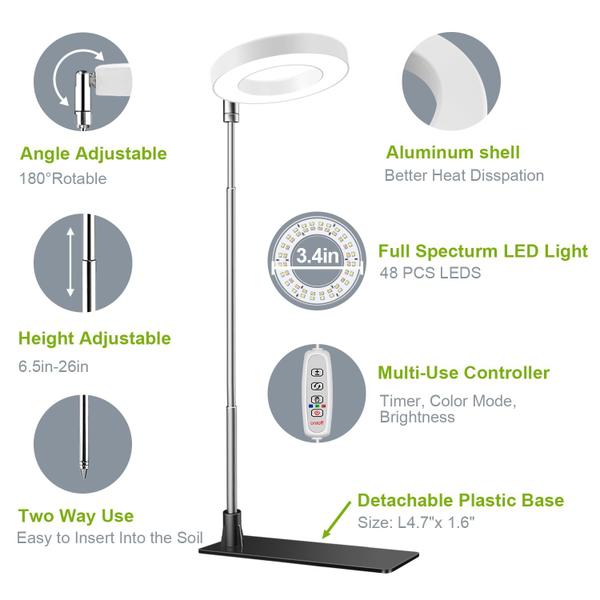 Imagem de Pacote com 2 Grow Lights Kullsinss Halo Full Spectrum para plantas de interior