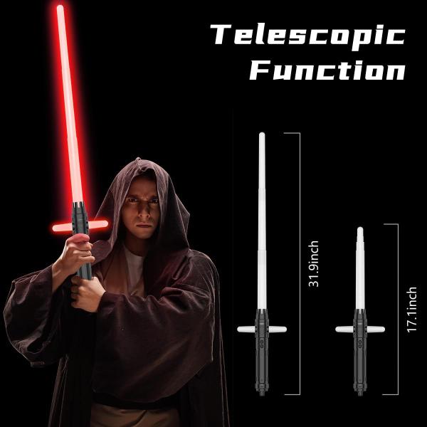 Imagem de Pacote com 2 Light Sabers Savanela para crianças, expansível de 43 a 81 cm