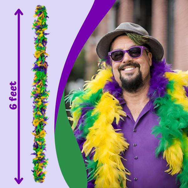 Imagem de Pacote com 2 pêns/1,8 m para Mardi Gras Feather Boa para mulheres e homens