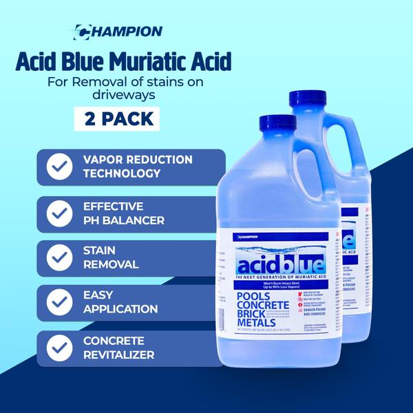 Imagem de Pacote com 2 removedores de manchas Muriatic Acid Champion Acid Blue