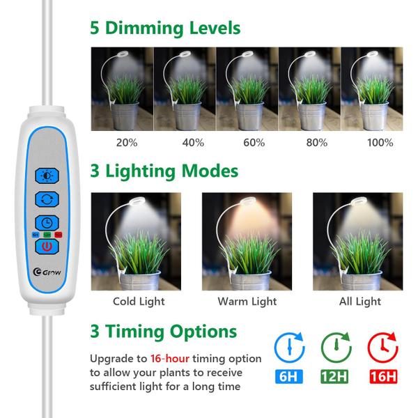 Imagem de Pacote com 2 unidades do Plant Light Xuligron 6500K Full Spectrum com temporizador