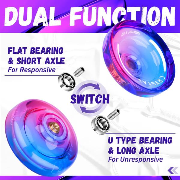 Imagem de Pacote com 2 unidades Yoyo MAGICYOYO K2 Crystal com estojo para crianças+12 cordas