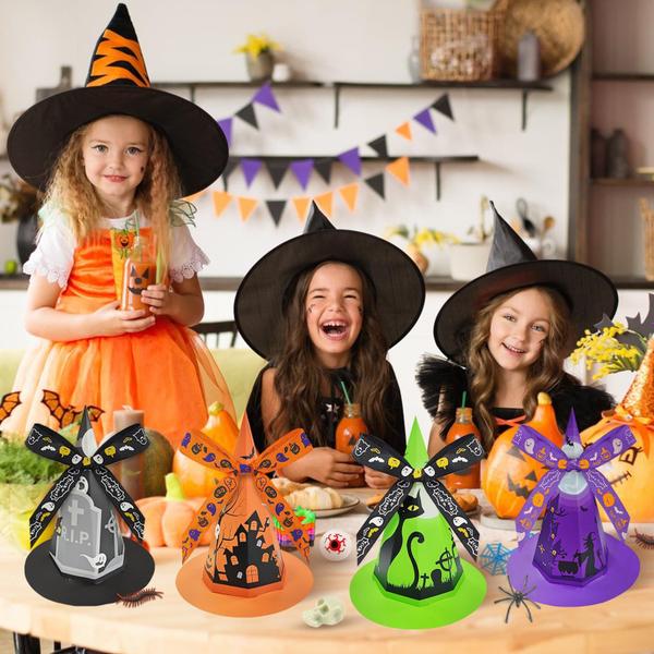 Imagem de Pacote com 24 chapéus Golden Associate Witch Favors Halloween