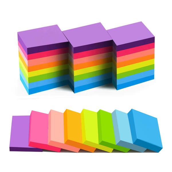 Imagem de (pacote com 24) Sticky Notes YEECOK 3,8 x 5 cm, 8 cores, 75 folhas/PA