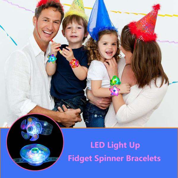 Imagem de Pacote com 25 pulseiras LED Light Up Fidget Spinner