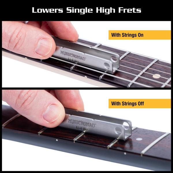 Imagem de Pacote com 3 Fret Leveler MusicNomad Diamond U-File para guitarra Frets