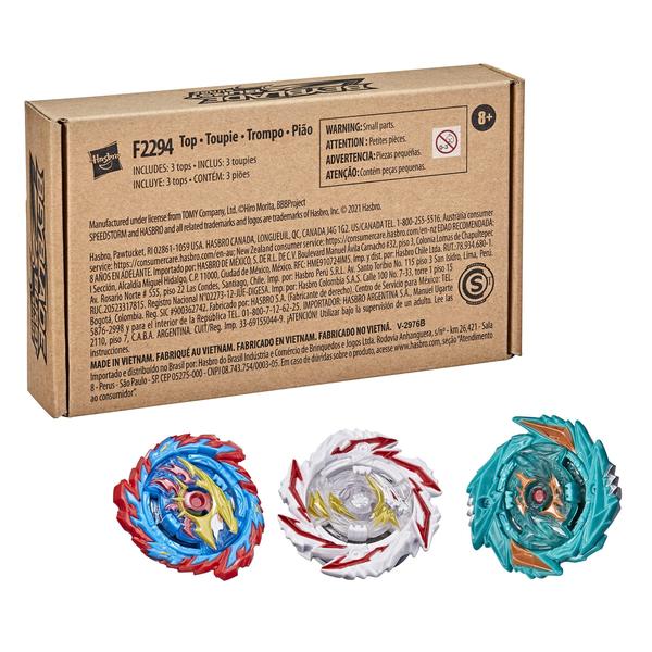 Imagem de Pacote com 3 unidades da Beyblade Hasbro Burst Surge Speedstorm Tempest Cloud