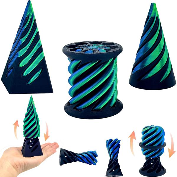 Imagem de Pacote com 3 unidades de cone espiral Fidget Toy Lyzbbsoy Impossible Cone