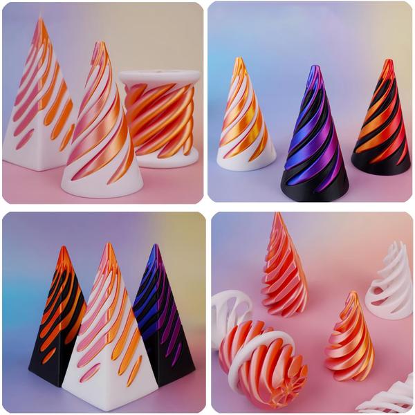 Imagem de Pacote com 3 unidades de cone espiral Fidget Toy Lyzbbsoy Impossible Cone