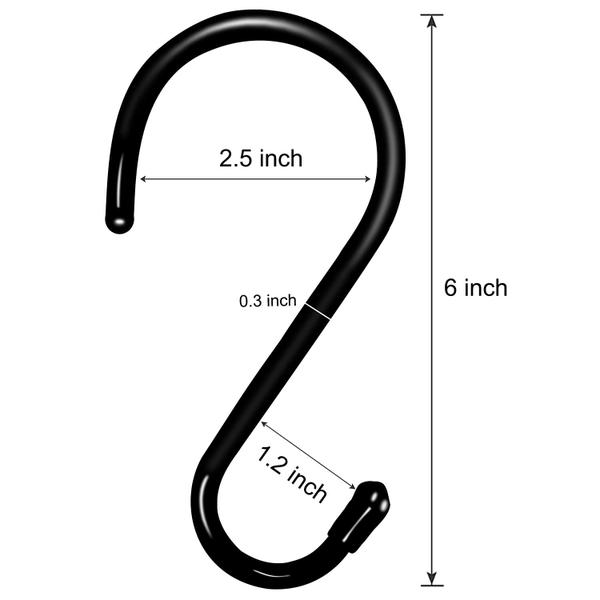 Imagem de Pacote com 4 ganchos S Hooks Mzekgxm, grande, 15 cm, revestido de vinil antiderrapante