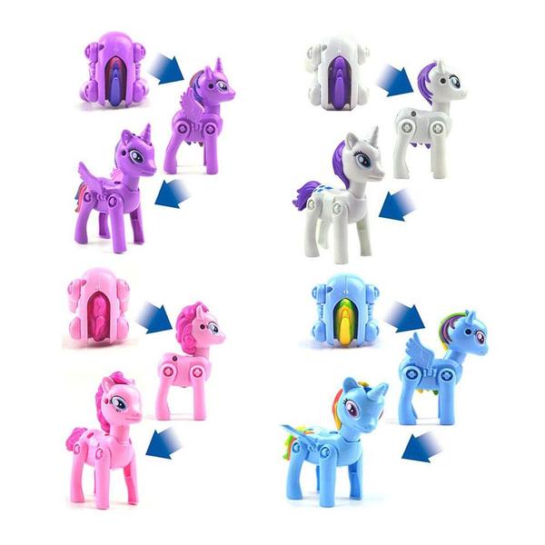 Imagem de Pacote com 4 ovos de Páscoa Unicorn Deformation QINGQIU para crianças