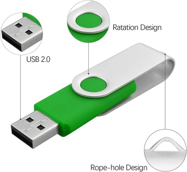 Imagem de Pacote com 5 unidades flash USB RAOYI de 32 GB, USB 2.0, Mem