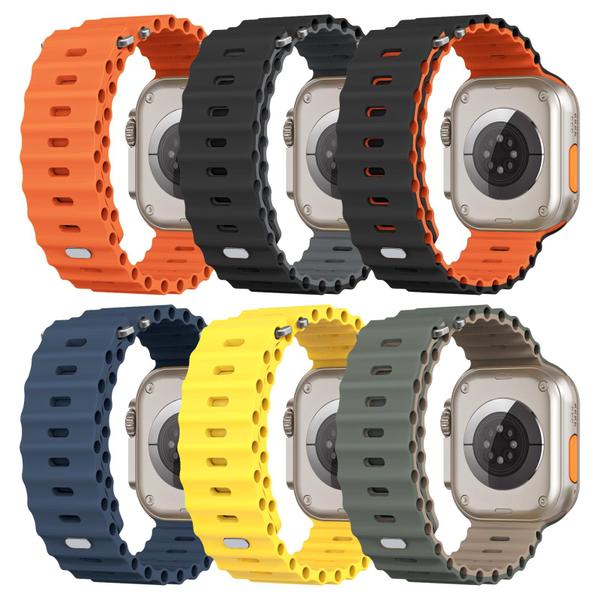 Imagem de (Pacote com 6) Pulseira Sport Ocean compatível com Apple Watch 42 mm/44 mm/45 mm/49 mm