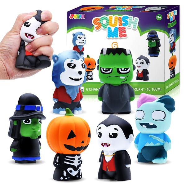 Imagem de Pacote com 6 unidades da Squishy Toys JOYIN com tema de Halloween para meninos e meninas