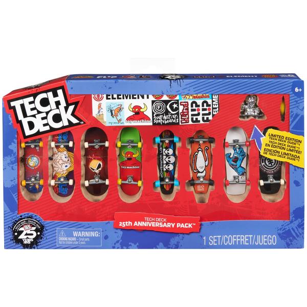 Imagem de Pacote com 8 Fingerboards Tech Deck, 25º aniversário com Figure 6+