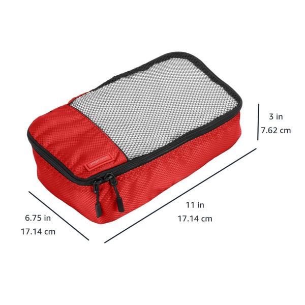 Imagem de Pacote Cubes Amazon Basics Lightweight Travel 4P Set vermelho