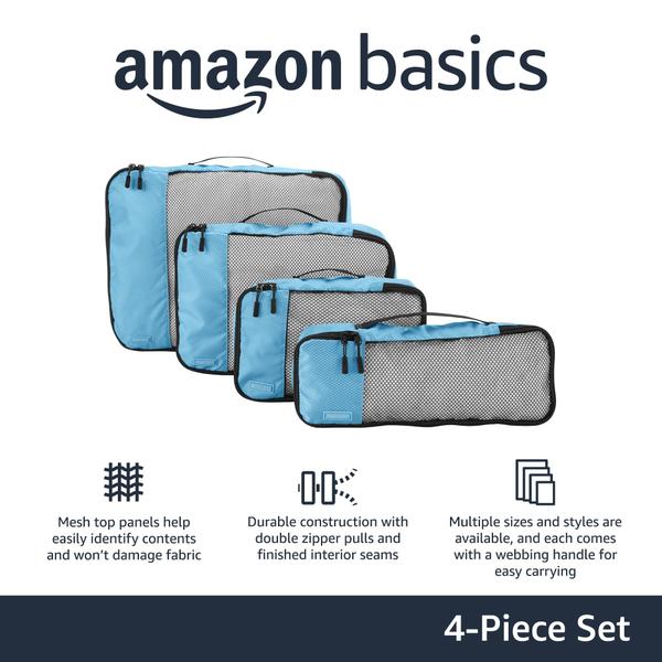 Imagem de Pacote Cubos: Conjunto organizador de viagens Amazon Basics de 4 peças