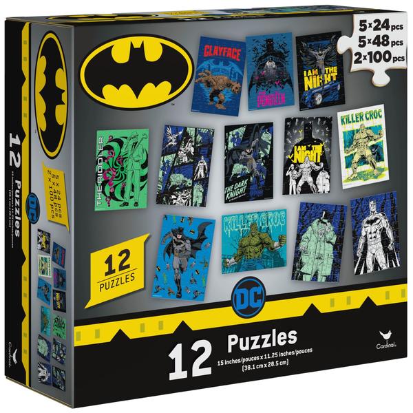 Pacote de 12 quebra-cabeças Spin Master Batman para crianças de 4