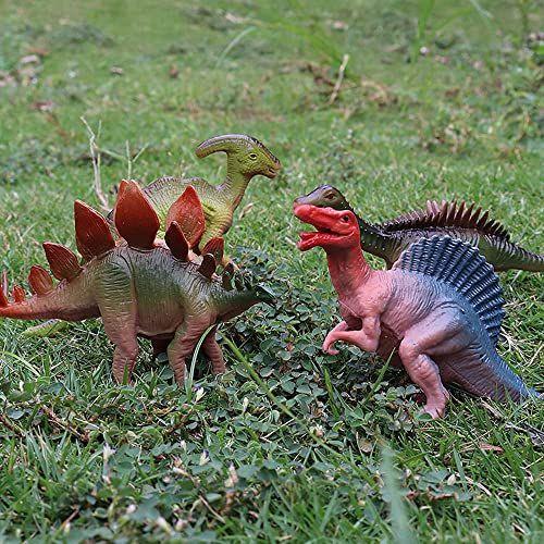 Imagem de Pacote de 16 olhar realistas 3,5" - Brinquedos de Dinossauro de 4,9" , Plástico Variado Grandes Figuras de Dinossauro, FESTA DE RECURSOS DE APRENDIZAGEM STEM favorece estatuetas de dinossauro para crianças de 3 anos+