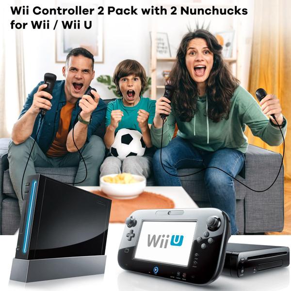 Imagem de Pacote de 2 controles Wii Hiyuky com 2 Nunchucks para Wii/Wii U