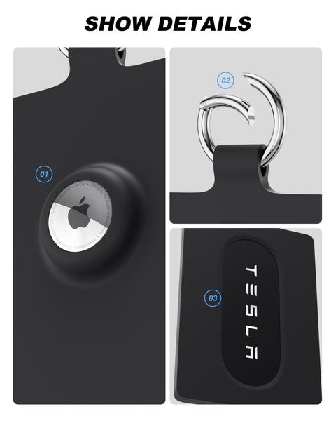 Imagem de Pacote de 2 porta-cartões-chave com slot AirTag para Tesla Model 3 Y X S