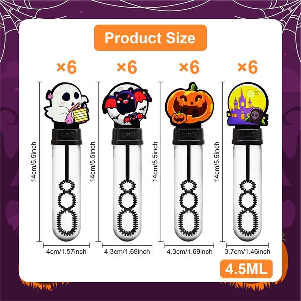 Imagem de Pacote de 24 Bubble Wands Wobeny Halloween para crianças com bolhas