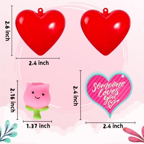 Imagem de Pacote de 28 Brinquedos Valentine Squishies Toys MGParty com cartões de dia dos namorados