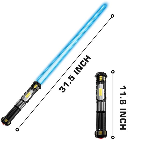 Imagem de Pacote de 4 Light up Sword Sabre Cawiew com som FX e retrátil