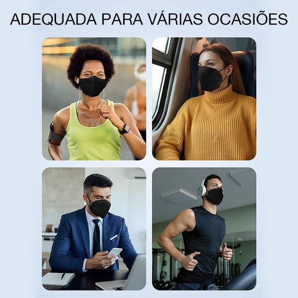 Imagem de Pacote de 50 Máscaras Descartáveis KN95 PFF2 Preto Com Clipe