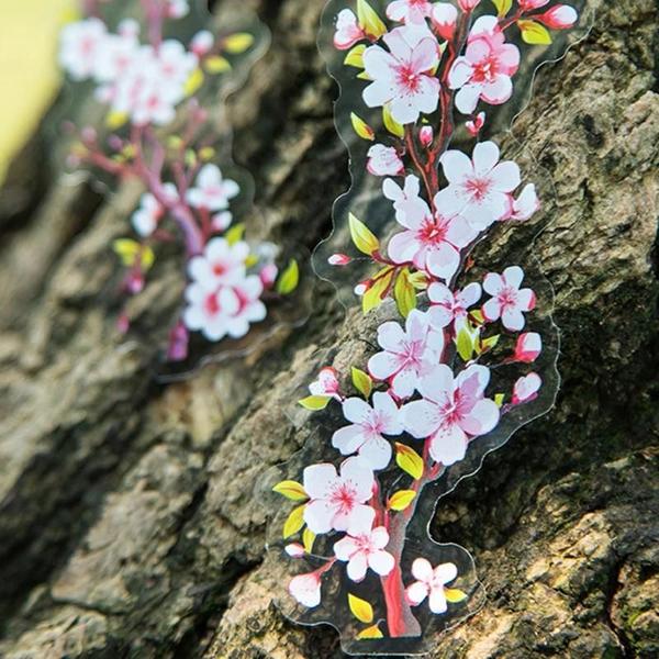 Imagem de Pacote De Adesivos De Plantas E Flores Com 20 Materiais Decorativos Estéticos Para Álbum De Recortes