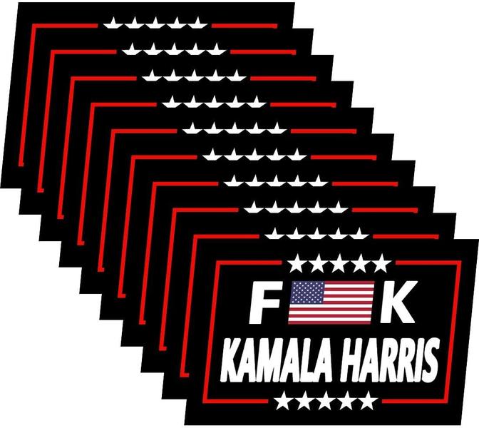 Imagem de Pacote de adesivos HMAQILU Fuck Harris Anti Kamala Harris x10