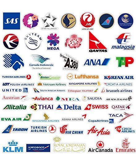 Imagem de Pacote de adesivos Incholl, 55 unidades Airline Marks, PVC impermeável