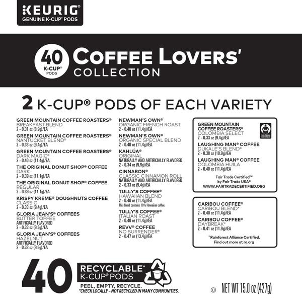 Imagem de Pacote de amostras de café Keurig Coffee Lovers' Collection 40 cápsulas