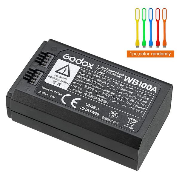 Imagem de Pacote de bateria de lítio de reposição GODOX WB100A WB100 7.2V 3000mAh