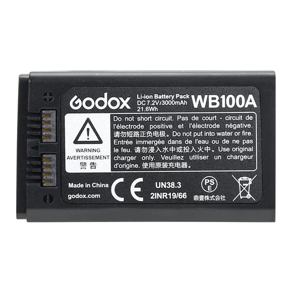 Imagem de Pacote de bateria de lítio de reposição GODOX WB100A WB100 7.2V 3000mAh