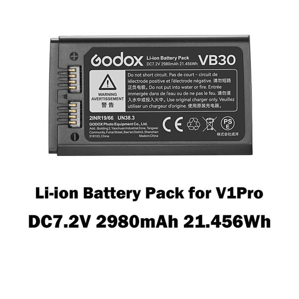 Imagem de Pacote de bateria GODOX VB30 7,2 V 2980 mAh para V1Pro-C, V1Pro-S, V1Pro-N