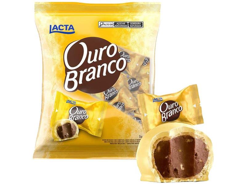 Pacote de Bombom Chocolate Ouro Branco 1kg Pacote de Bombom Chocolate Ouro Branco 1kg